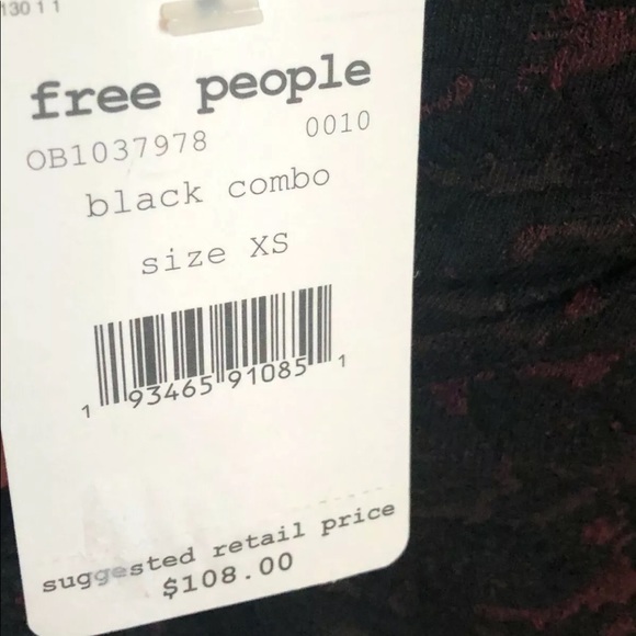 FREE PEOPLE Sunset Mini Dress COLOR BLACK COMBO SIZE XS NWT ($108) - Picture 6 of 7